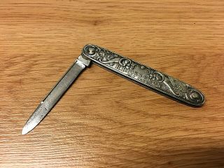 Vintage Wallace Bon Voyage H Hicks & Sons York Pen Knife Real Silver 1870 