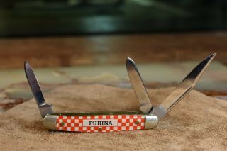 Vintage Purina Pocket Folding Knife 3 Blade 2