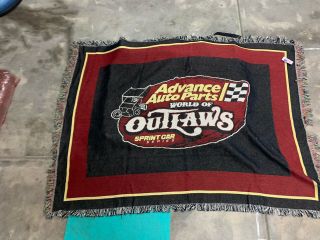 World Of Outlaws Advanced Autoparts Sprint Car Series Blanket.  Vintage.