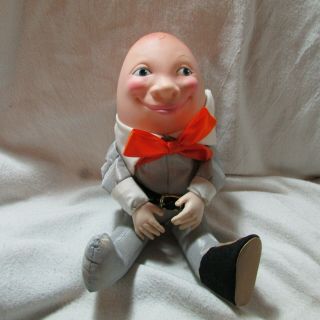 Cute Vintage 10 " Humpty Dumpty Toy Figure; Rubber & Plush Doll
