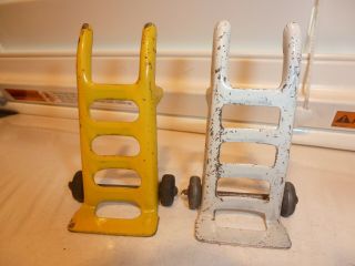Marx Tin Yellow And White Tin Handcarts For Marx Stations Etc.