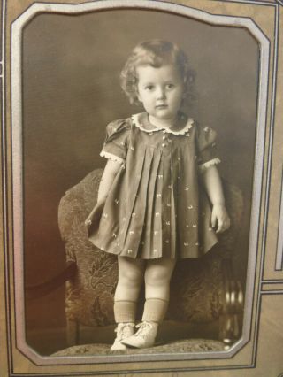Board Matted Cabinet Photo Adorable Shirley Temple Like Little Girl Deco Folder