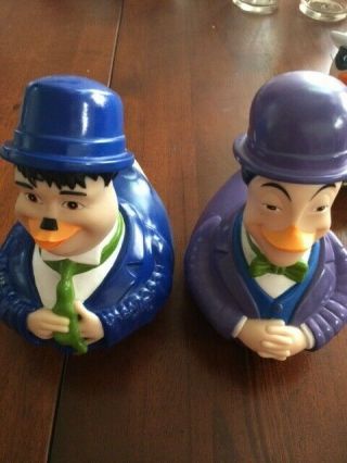 Laurel And Hardy Rubber Ducks.  Made By Larry Harmon Corp.