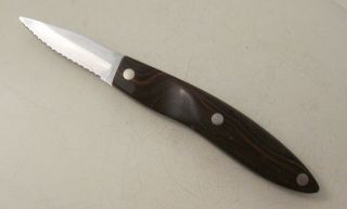 Vintage Cutco Paring Knife 1020 Serrated Edge Brown Handle 6 1/2 " Usa