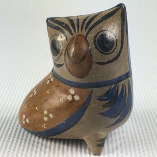 Vintage Tonala Pottery Bird Owl Mid Century Modernist Folk Art Design