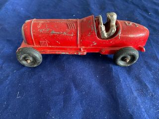 Vintage Hubley Kiddie Toy - 5 Race Car - Red - All - With Driver