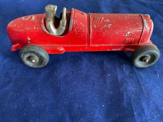 Vintage Hubley Kiddie Toy - 5 Race Car - Red - All - With Driver 2