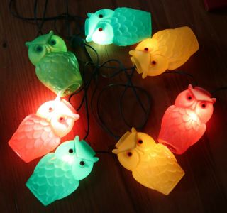 Vintage Owl Blow Mold Camping Lamps Lights String