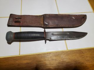 Vintage Ww Ii Era Pal Rh - 36 Usa Fighting Knife With Sheath Great Old Knife
