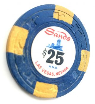 Las Vegas Sands Casino Chip $25 Blue/Yellow - Las Vegas Nevada 2