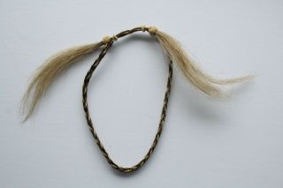 Vintage Horse Hair Hat Band Blonde Brown Adjustable Tassel