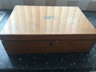 Empty Vintage Wooden Cutlery Box