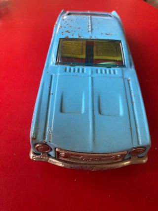 Vintage 1967 Bandai Ford Mustang Fastback Tin Friction Car Toy Japan Rusty
