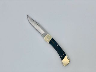 Vintage Buck Knives 110 Folding Hunter Knife With Leather Sheath