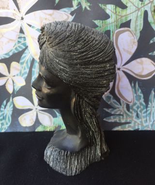 Vintage “serenity” Carved Hawaiian Black Coral Sculpture Frank Schirman Hawaii
