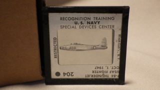 1947 U.  S.  Navy Recognition Training Glass Slide 204 F - 84 Thunderjet Usaf