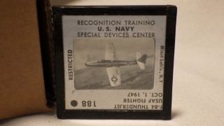1947 U.  S.  Navy Recognition Training Glass Slide 188 F - 84 Thunderjet Usaf