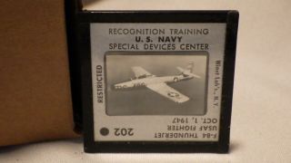 1947 U.  S.  Navy Recognition Training Glass Slide 202 F - 84 Thunderjet Usaf