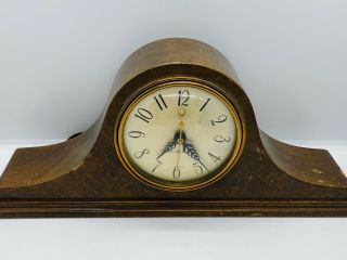Vintage 1940s General Electric Mid - Century Modern Wood Electric Mantle Clock