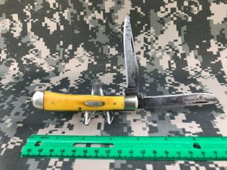 Case Xx U.  S.  A.  1965 - 1969 65 - 69 3254 Trapper Pocketknife Pocket Knife Yellow