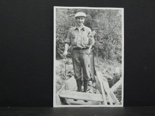 Vintage Photo,  Man Fishing,  Early 20th Century S3