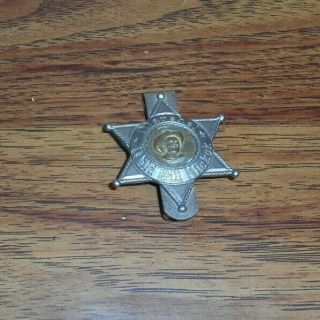 Vintage Western Wild Bill Hickok Marshal Star Badge Money Clip