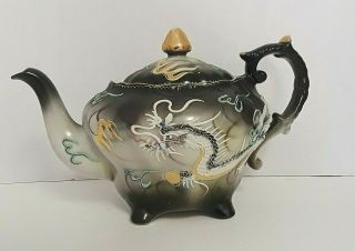 Dragon Ware Tea Pot Moriage Gray Teapot