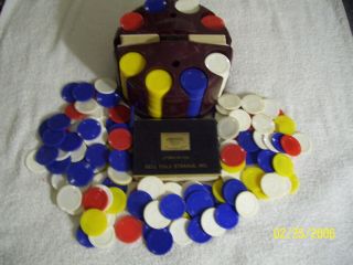 Vintage Bakelite Poker Chip Caddy With 4 Decks Of Cards And Tons Of Chips