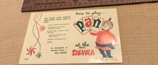 1950’s 1960s How To Play Pan Advertising Brochure Sahara Hotel Casino Las Vegas