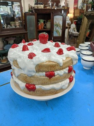 Vintage Strawberry Shortcake Pedestal Covered Cake Plate Dome Dish 2