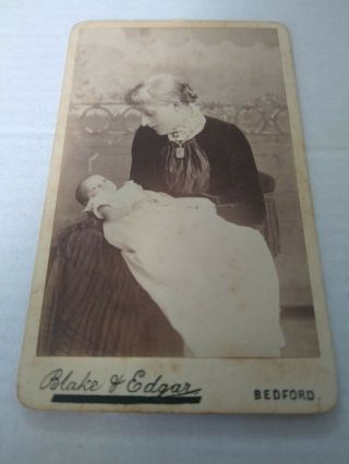 Cdv Carte De Visite Of A Lady With Baby By Blake & Edgar Of Bedford