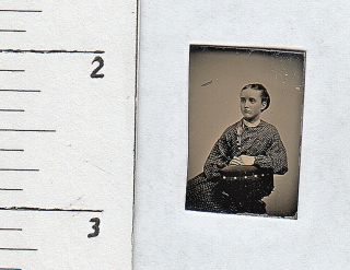 Civil War Era Gem Tintype Photo.  Pretty Young Woman.  447