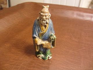 Vintage Old Asian Japan China Culture Chinese Mud Man Ceramic Sculpture Figure