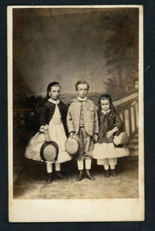 Cdv Three Smart Children By Geary Brothers Of Kilkenny Dated 1867
