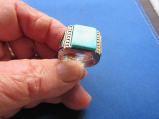 Vintage Sterling Silver Honoring The American West Turquoise Thunderbird Ring