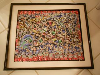 Danny Eastwood Serpent Creation Aboriginal Fabric Art Print 22 " 17 1/2 "