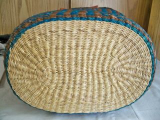 (R) African Basket Woven from Natural Grasses 16 