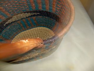 (R) African Basket Woven from Natural Grasses 16 