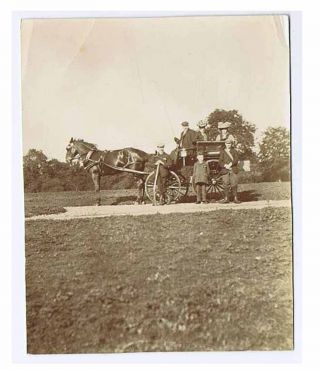 Edwardian Family With Horse And Carriage - Antique Photograph C1905