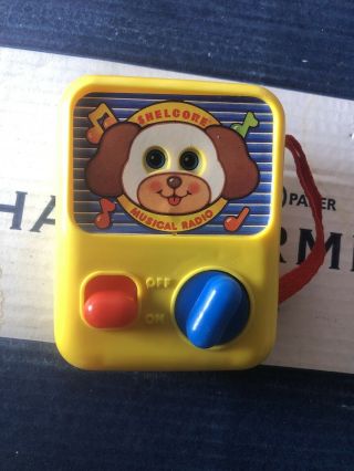 Shelcore Windup Musical Radio For Baby Puppy Moving Eyes 1990 Brahms Lullaby