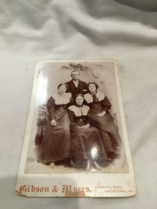 Cabinet Card Photo Victorian Dress Family Uniontown,  Pa 269s