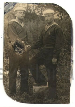 Sailors Navy Red Army Handsome Men Holding Hands Couple Guys Ussr Vintage Photo