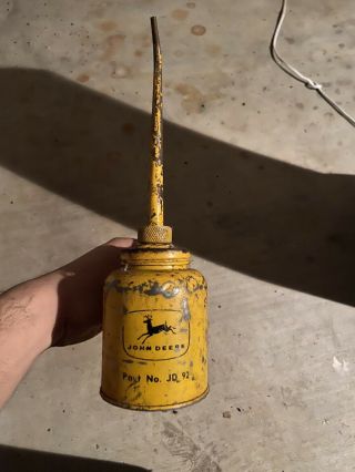 Vtg John Deere Jd92 Yellow Trigger Pump Oil Can,  Eagle Usa,  In Shape
