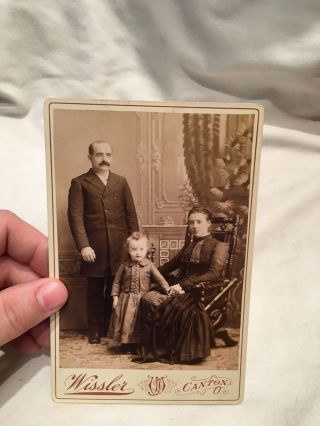 Cabinet Card Photo Victorian Dress Family Canton,  Oh 267s