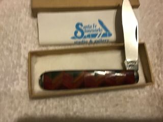 RARE CAMCO POCKET KNIFE KALEIDOSCOPE WOOD HANDLE BY SANTA FE STONEWORKS NIB 2