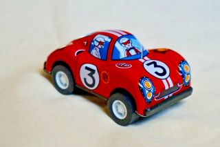 Vintage Tin Toy Sanko Metal Friction 3 " Red Ferrari Race Car Made In Japan