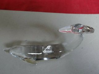 Very Fine Vintage Baccarat Clear Glass Paperweight Figurine Dolphin Tail Up 2