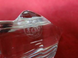 Very Fine Vintage Baccarat Clear Glass Paperweight Figurine Dolphin Tail Up 3