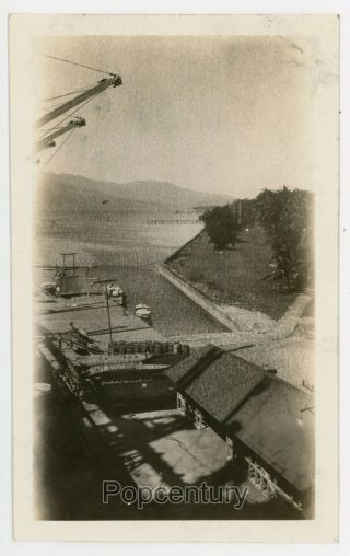 Pre Ww2 1929 Photograph Philippines Olongapo Us Navy Dry Dock Photo