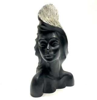 Vintage Napua Carved Hawaiian Black Coral Sculpture Frank Schirman Hawaii Tiki